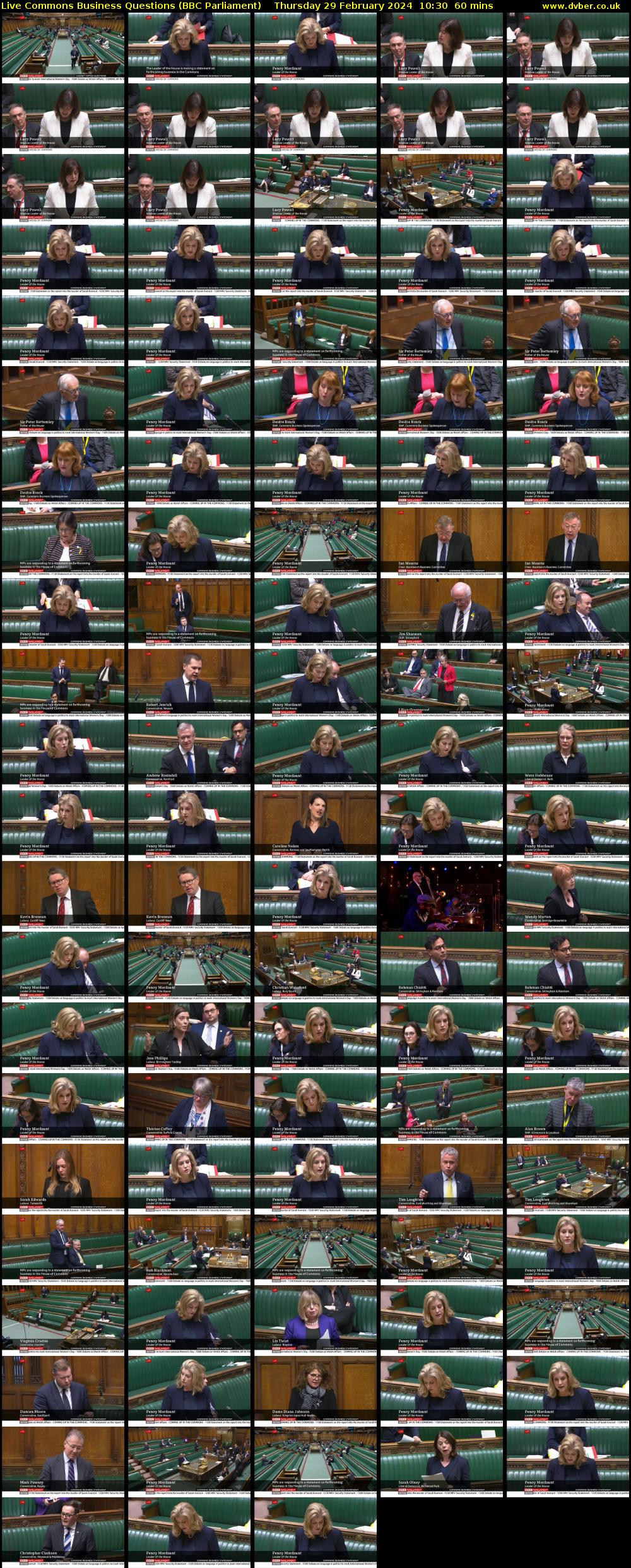 Live Commons Business Questions (BBC Parliament) Thursday 29 February 2024 10:30 - 11:30