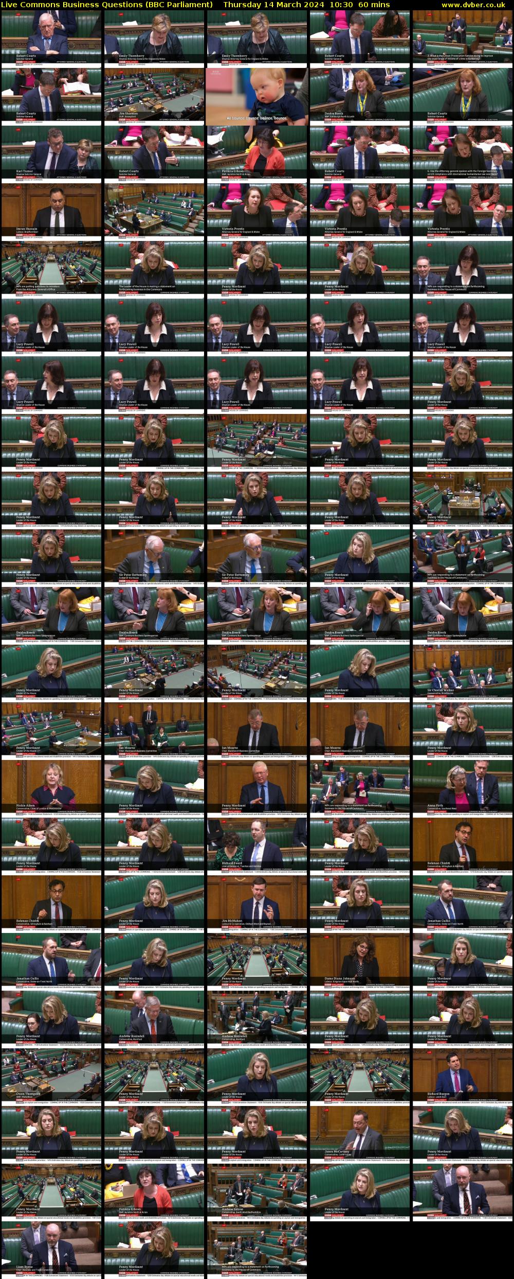 Live Commons Business Questions (BBC Parliament) Thursday 14 March 2024 10:30 - 11:30