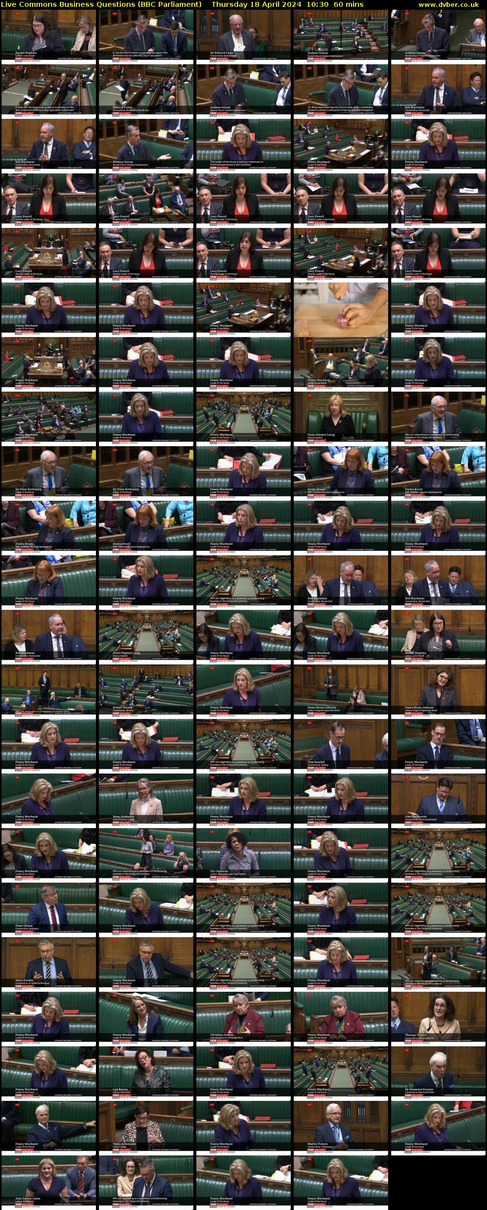 Live Commons Business Questions (BBC Parliament) Thursday 18 April 2024 10:30 - 11:30