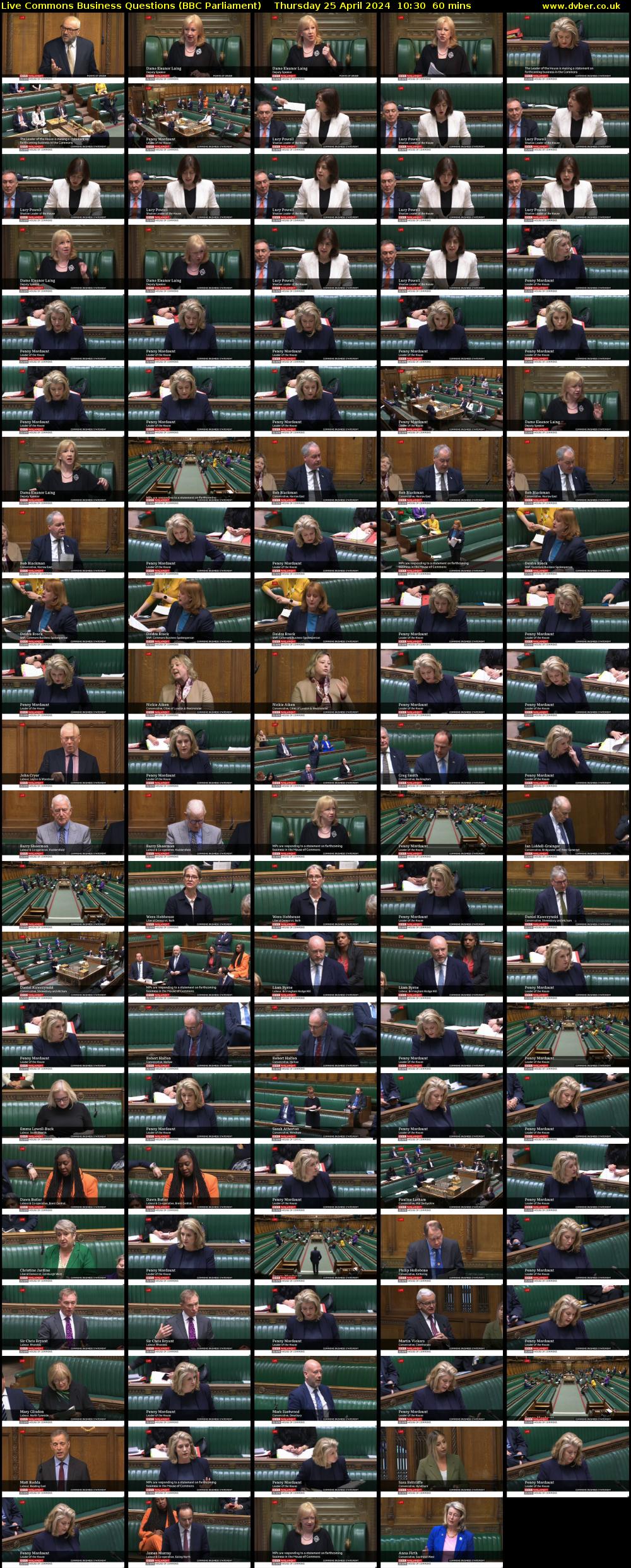 Live Commons Business Questions (BBC Parliament) Thursday 25 April 2024 10:30 - 11:30