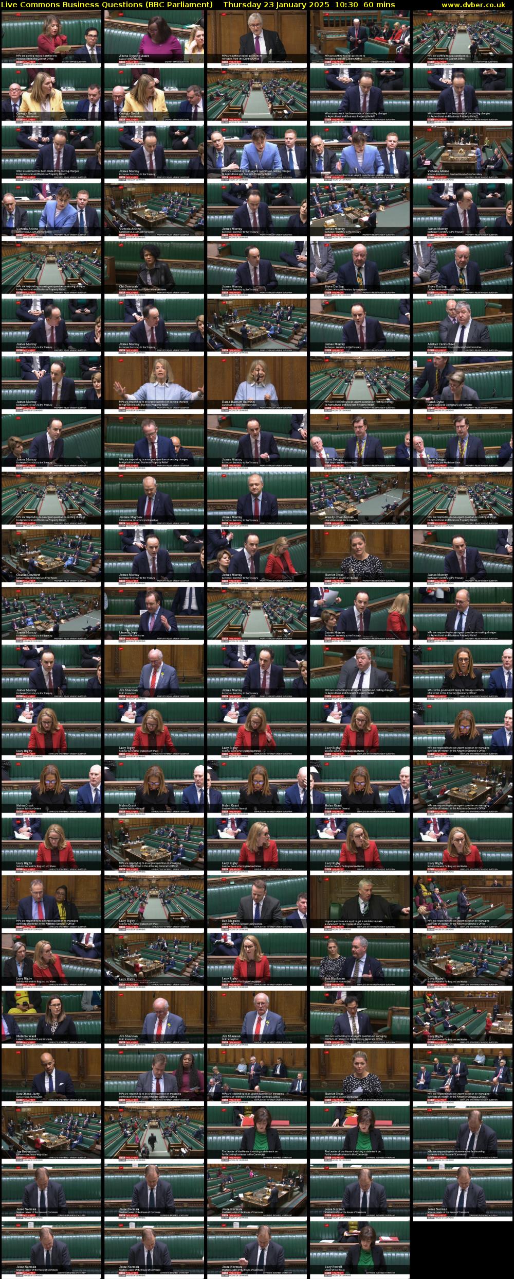 Live Commons Business Questions (BBC Parliament) Thursday 23 January 2025 10:30 - 11:30