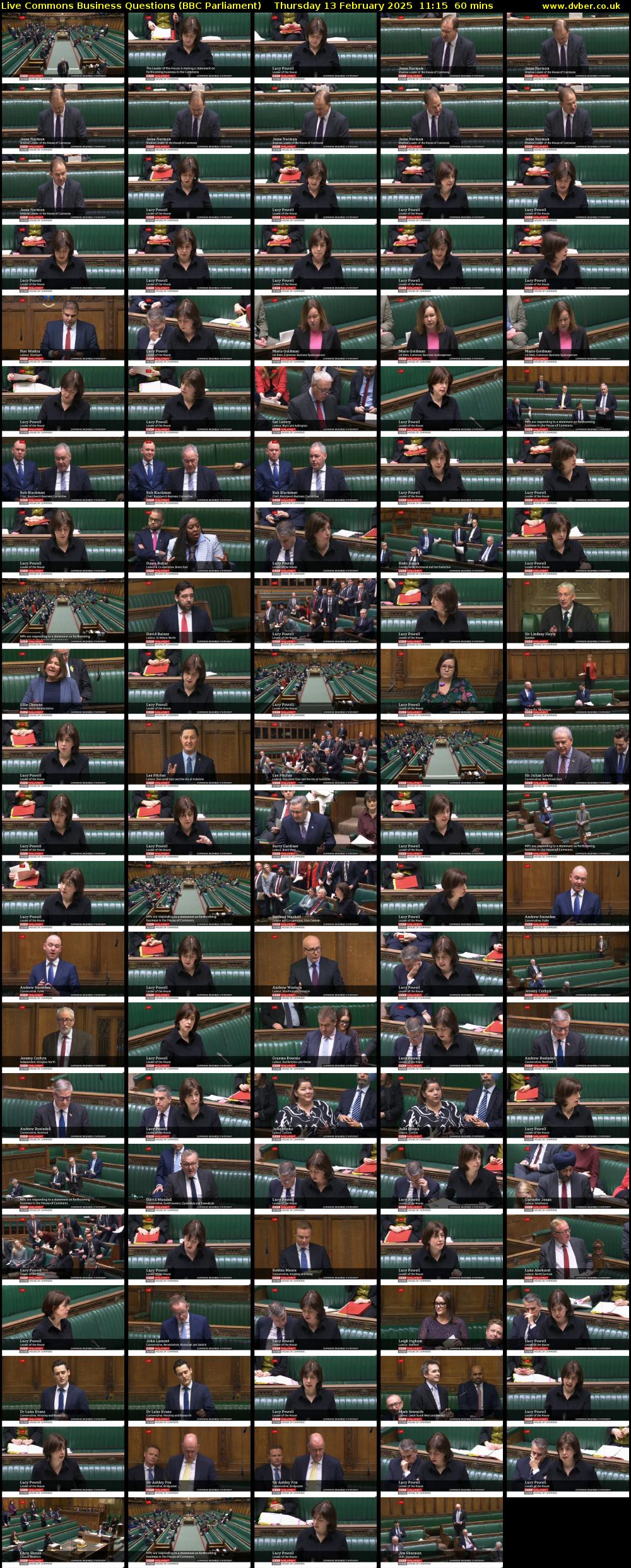 Live Commons Business Questions (BBC Parliament) Thursday 13 February 2025 11:15 - 12:15