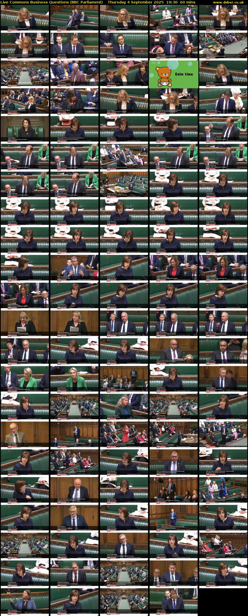 Live Commons Business Questions (BBC Parliament) Thursday 4 September 2025 10:30 - 11:30
