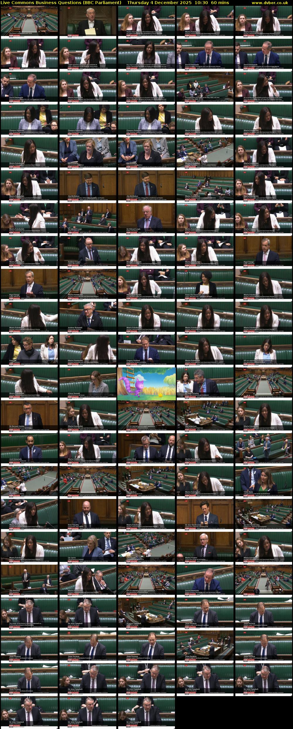 Live Commons Business Questions (BBC Parliament) Thursday 4 December 2025 10:30 - 11:30