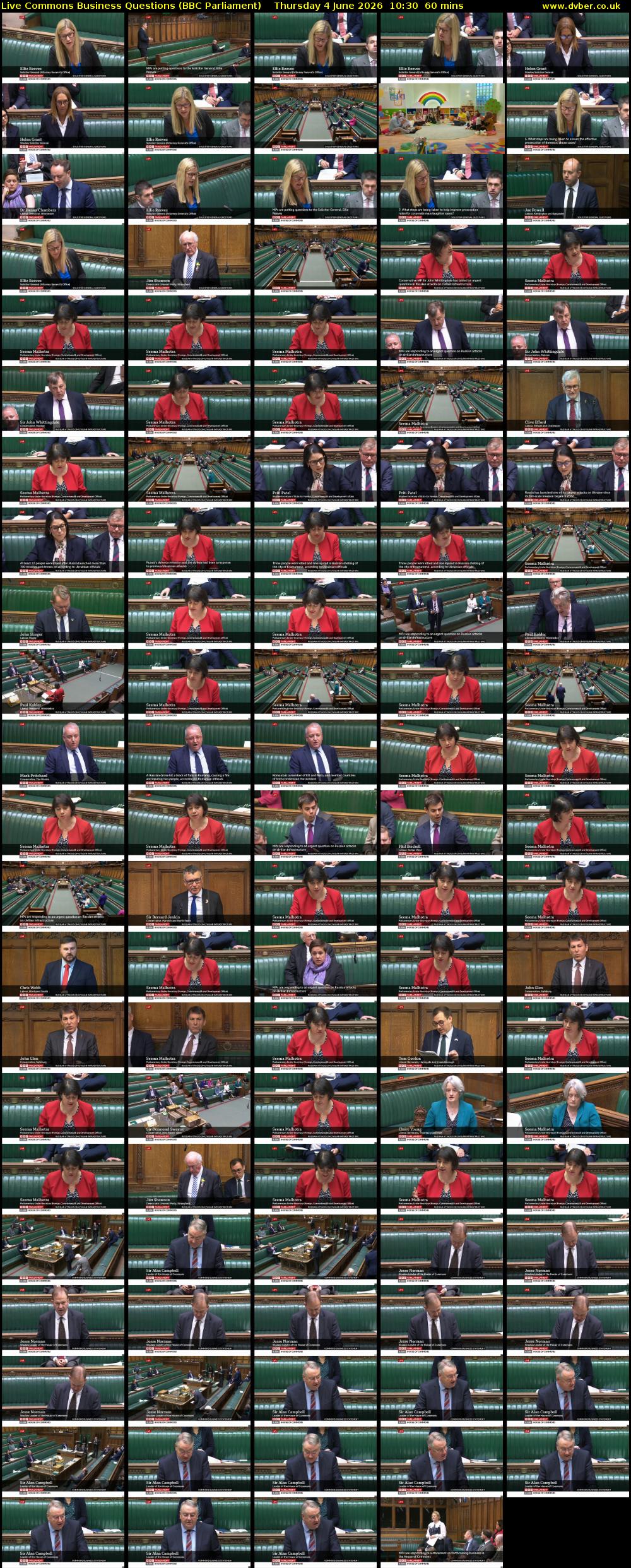 Live Commons Business Questions (BBC Parliament) Thursday 4 June 2026 10:30 - 11:30