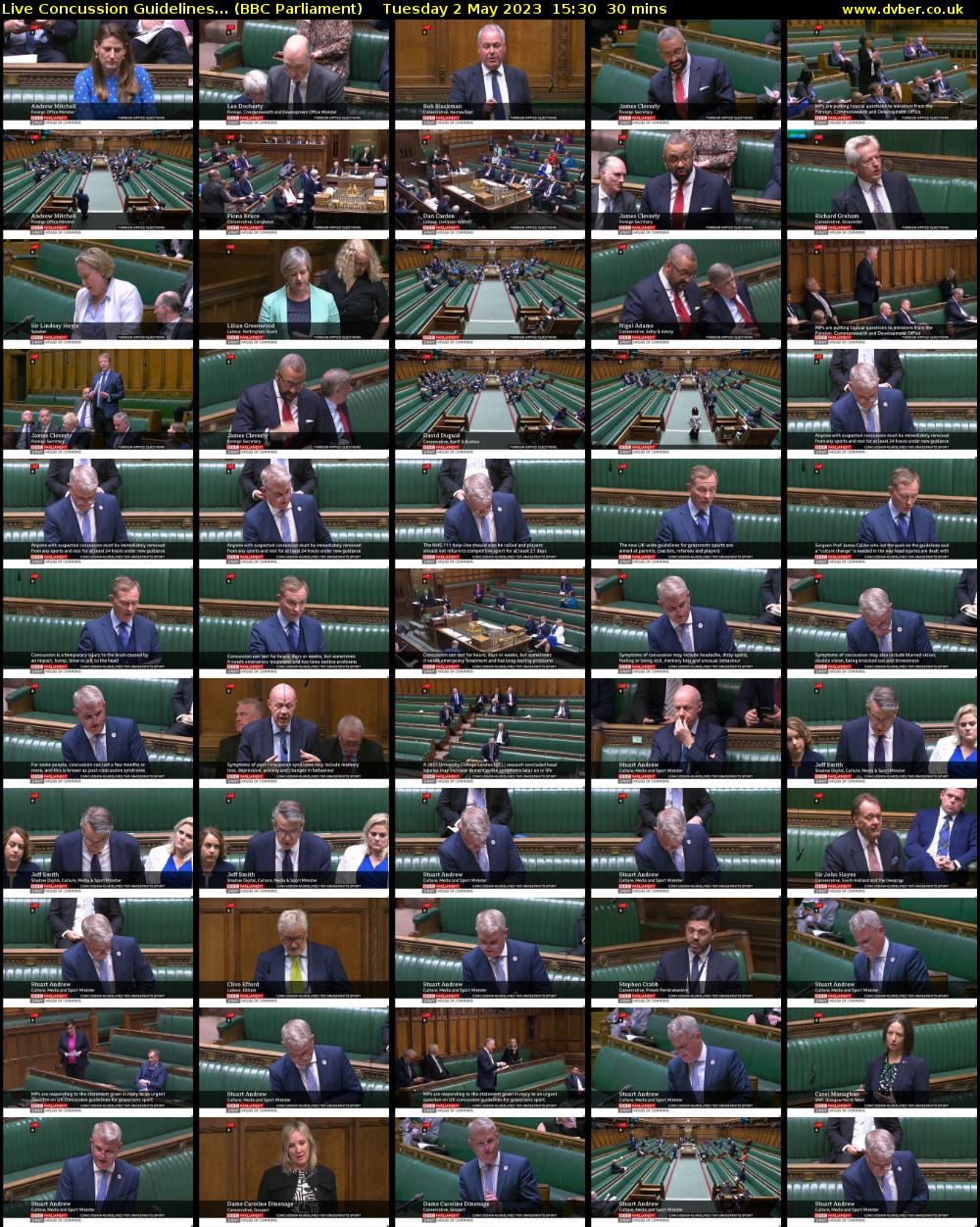 Live Concussion Guidelines... (BBC Parliament) Tuesday 2 May 2023 15:30 - 16:00