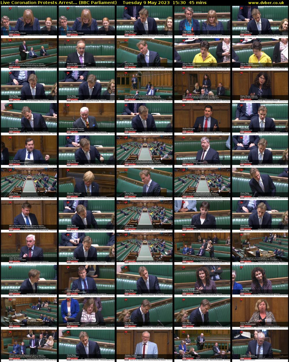 Live Coronation Protests Arrest... (BBC Parliament) Tuesday 9 May 2023 15:30 - 16:15