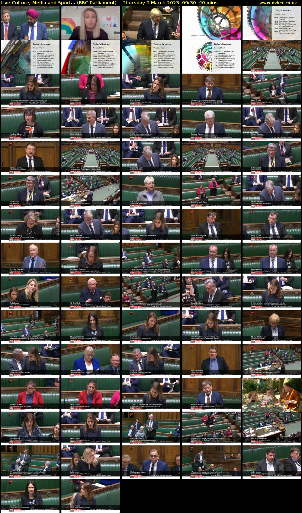 Live Culture, Media and Sport... (BBC Parliament) Thursday 9 March 2023 09:30 - 10:10