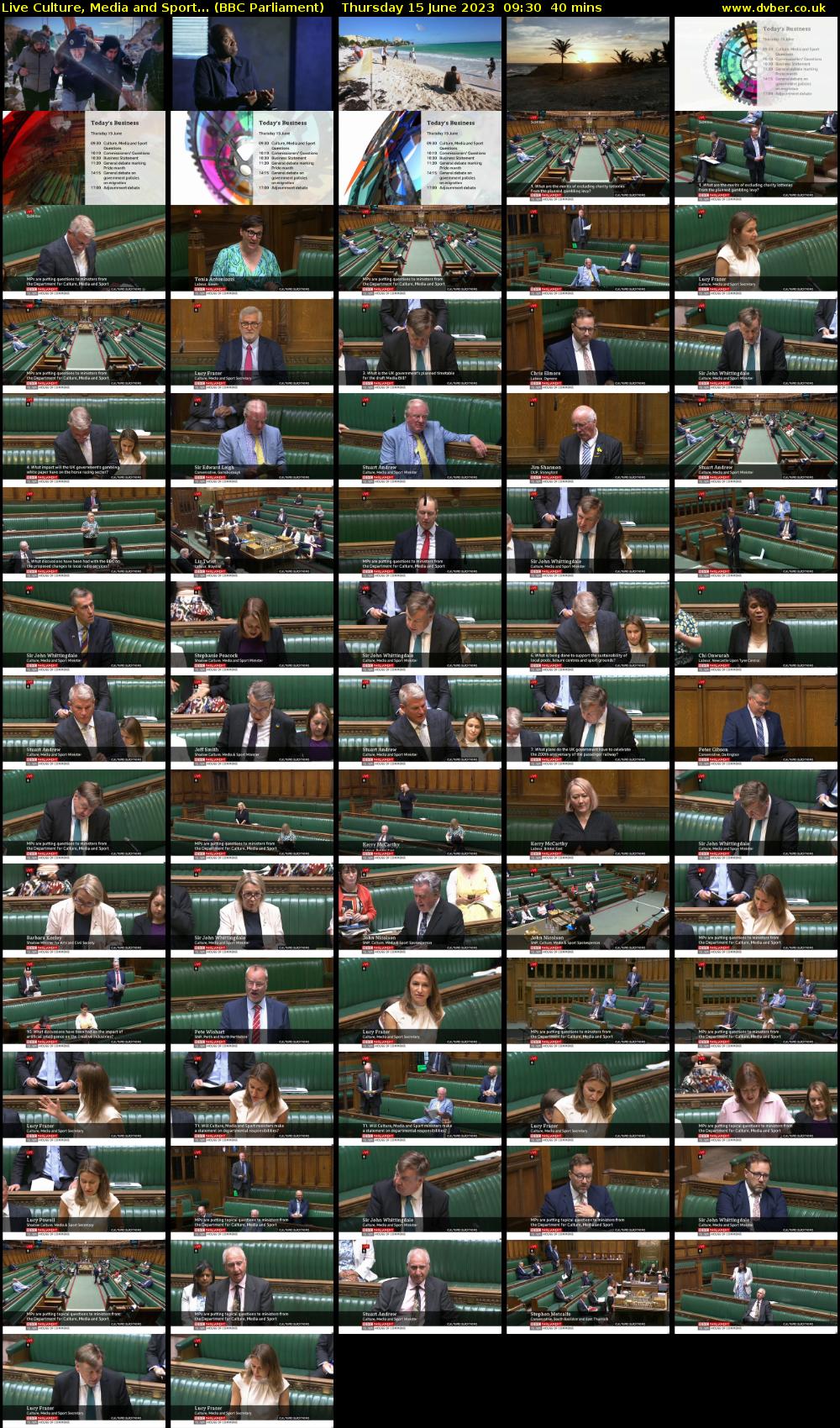 Live Culture, Media and Sport... (BBC Parliament) Thursday 15 June 2023 09:30 - 10:10