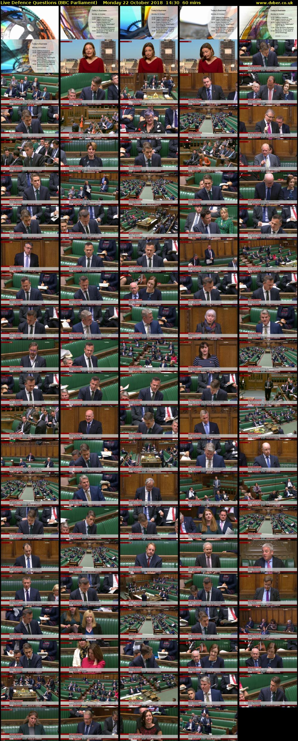 Live Defence Questions (BBC Parliament) Monday 22 October 2018 14:30 - 15:30