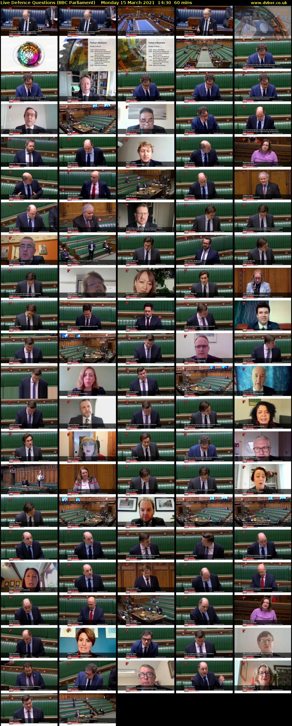 Live Defence Questions (BBC Parliament) Monday 15 March 2021 14:30 - 15:30