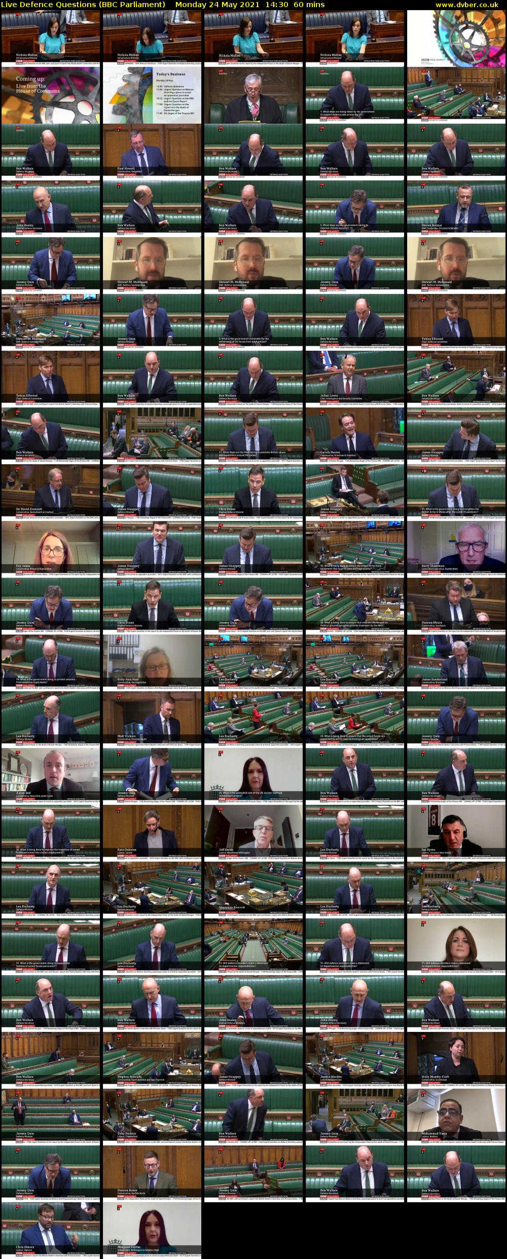 Live Defence Questions (BBC Parliament) Monday 24 May 2021 14:30 - 15:30