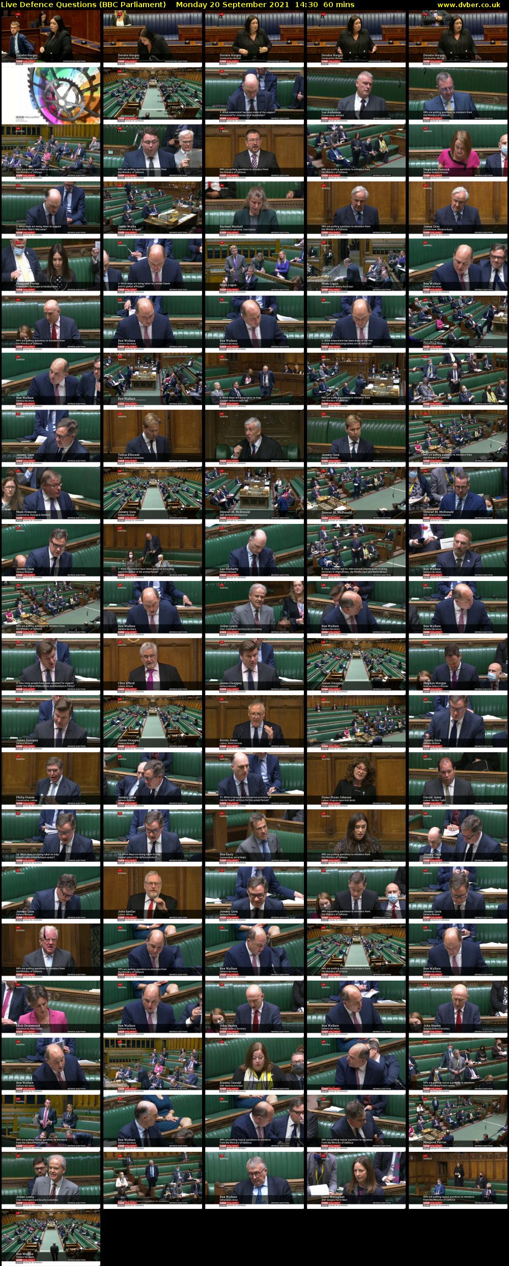 Live Defence Questions (BBC Parliament) Monday 20 September 2021 14:30 - 15:30