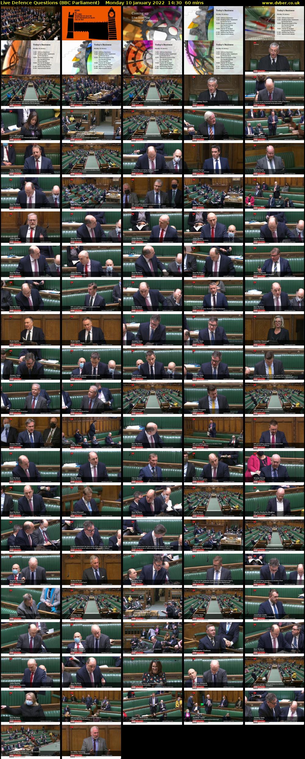 Live Defence Questions (BBC Parliament) Monday 10 January 2022 14:30 - 15:30