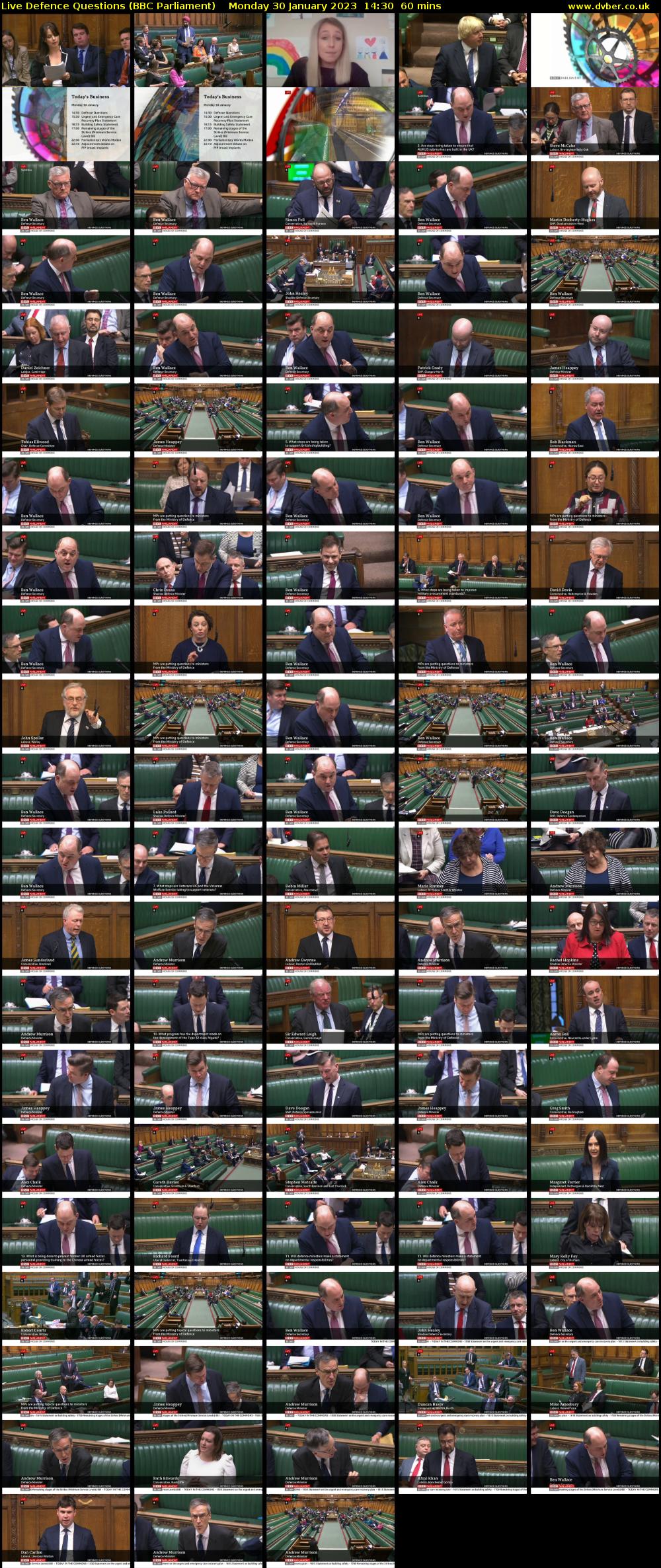 Live Defence Questions (BBC Parliament) Monday 30 January 2023 14:30 - 15:30