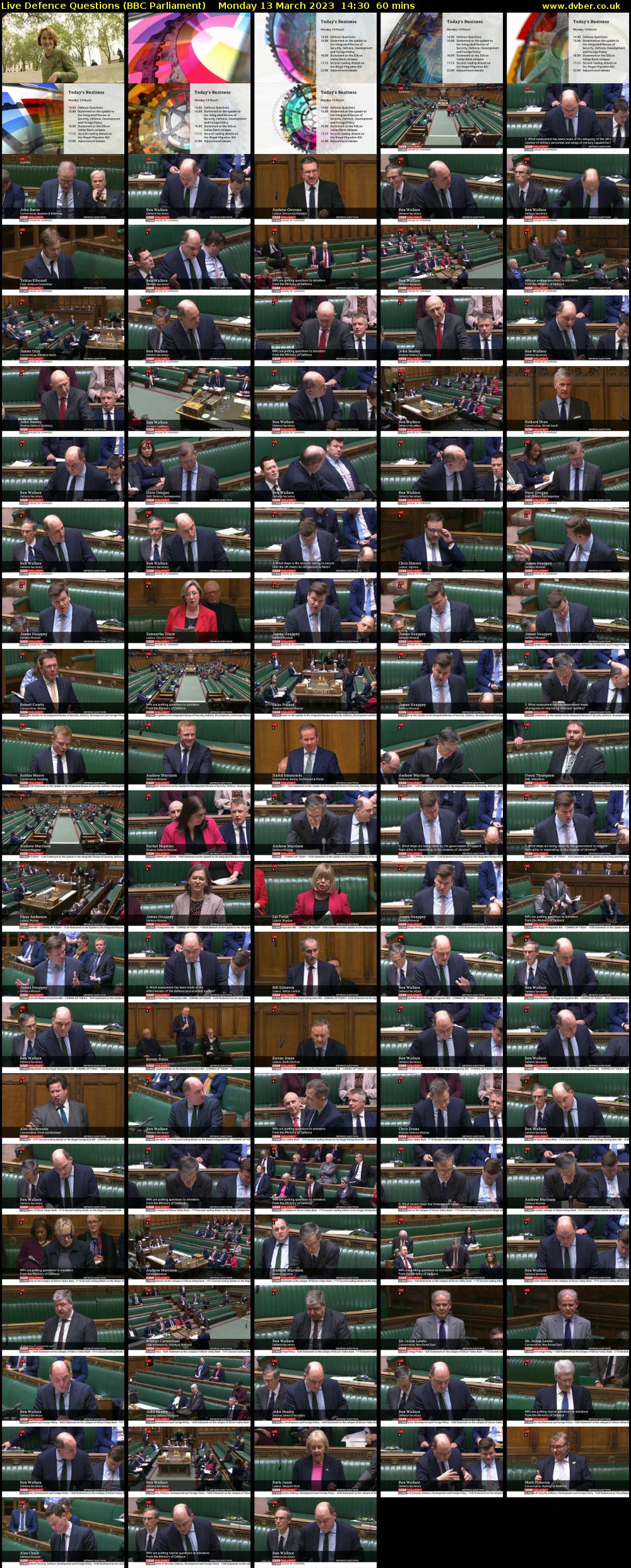 Live Defence Questions (BBC Parliament) Monday 13 March 2023 14:30 - 15:30