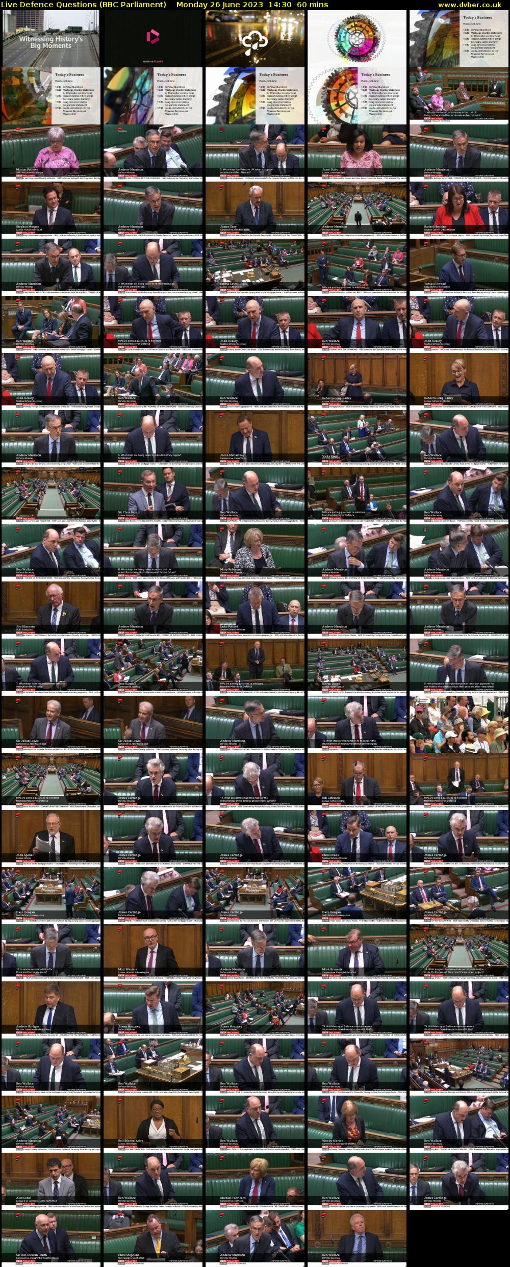Live Defence Questions (BBC Parliament) Monday 26 June 2023 14:30 - 15:30