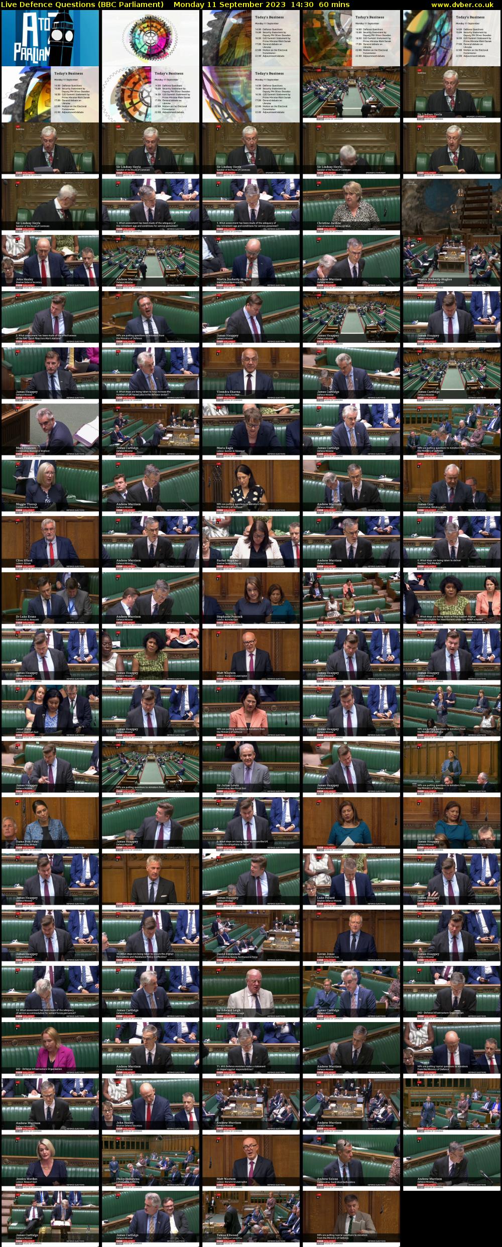 Live Defence Questions (BBC Parliament) Monday 11 September 2023 14:30 - 15:30