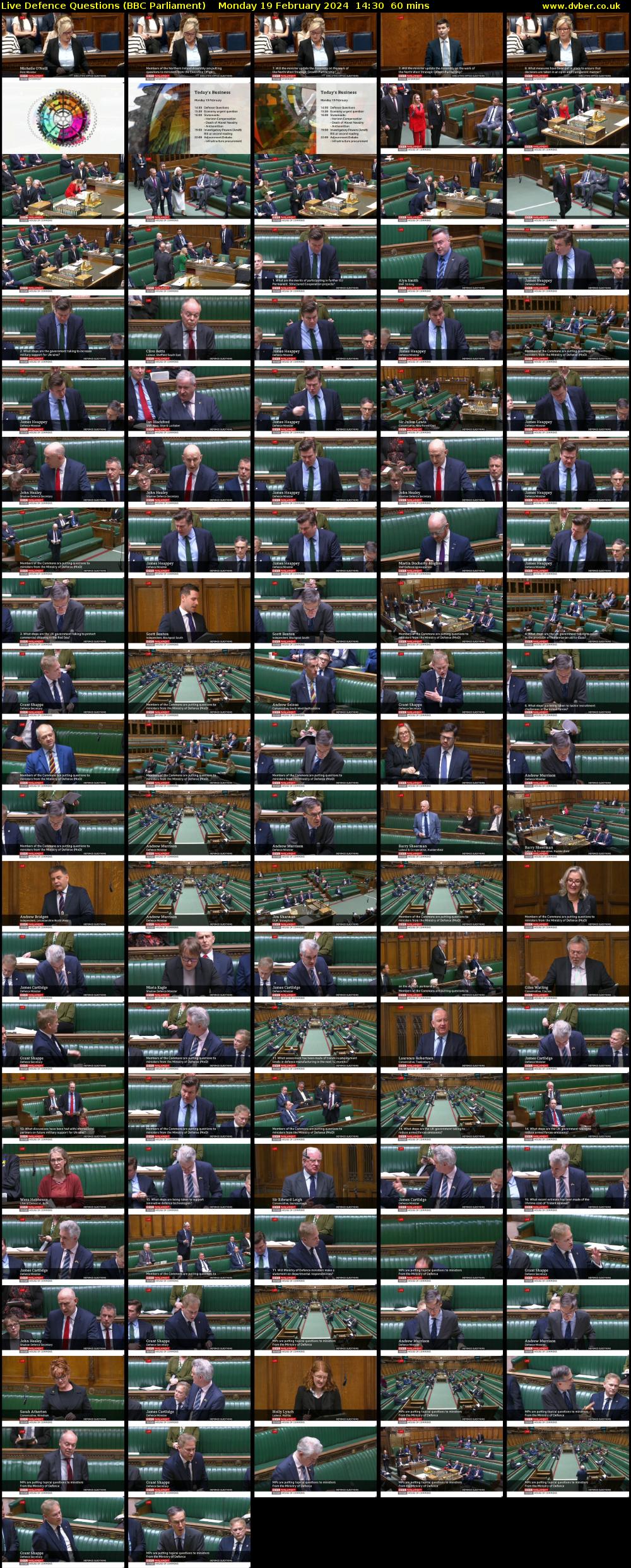 Live Defence Questions (BBC Parliament) Monday 19 February 2024 14:30 - 15:30