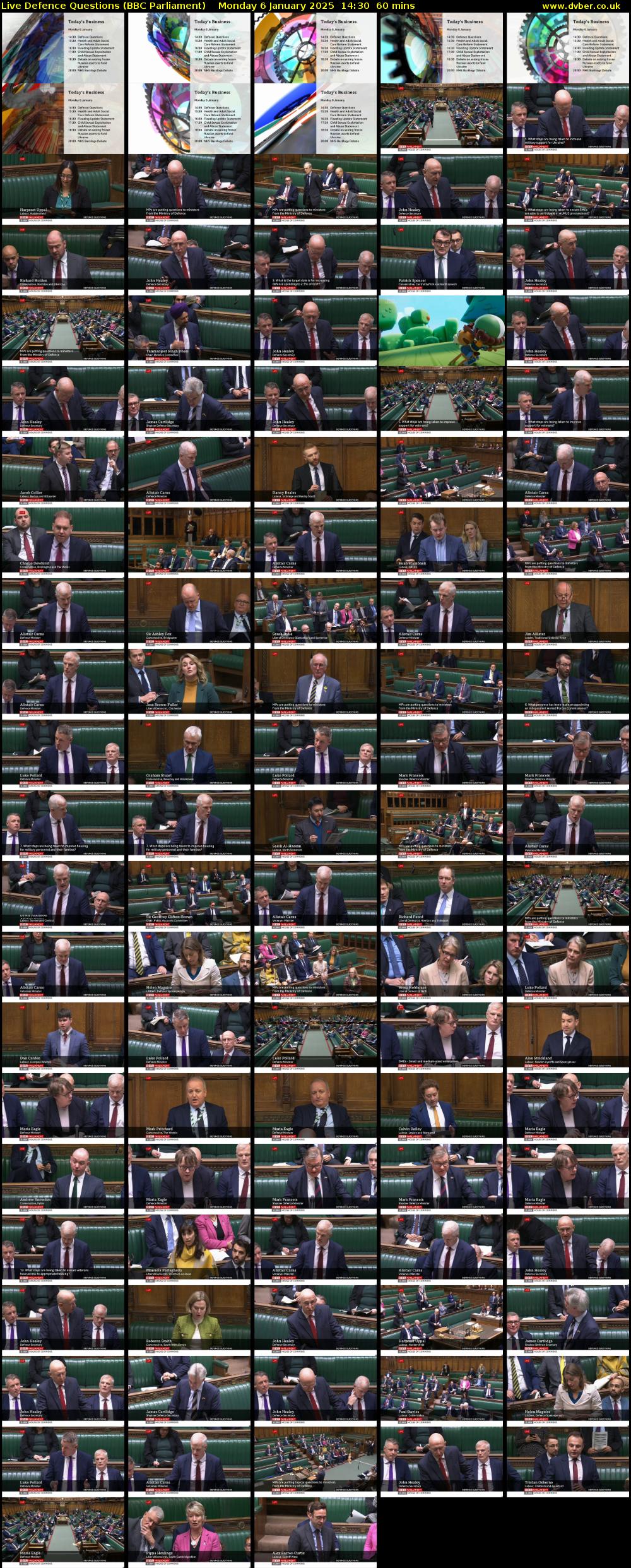 Live Defence Questions (BBC Parliament) Monday 6 January 2025 14:30 - 15:30