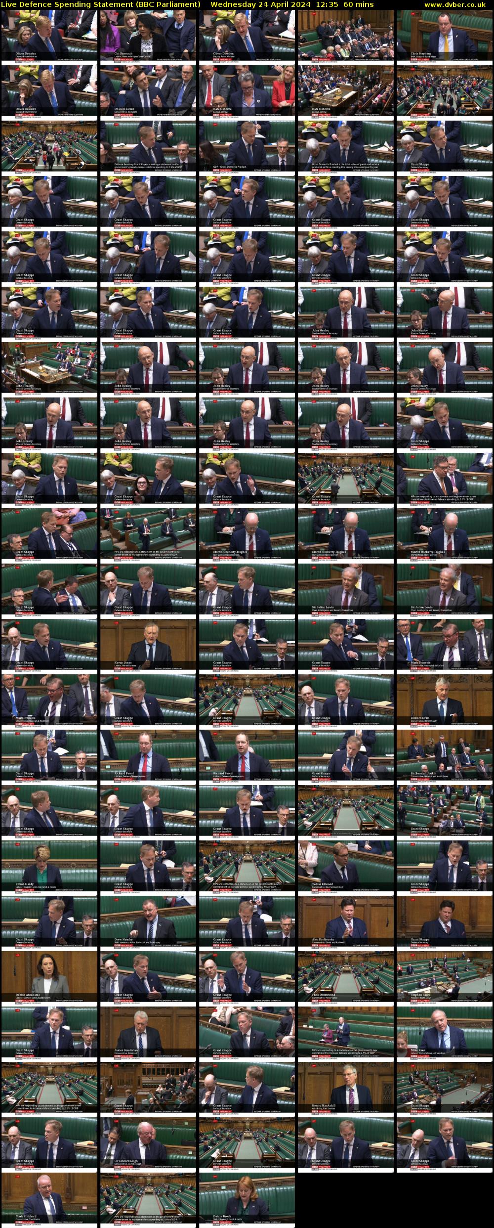 Live Defence Spending Statement (BBC Parliament) Wednesday 24 April 2024 12:35 - 13:35