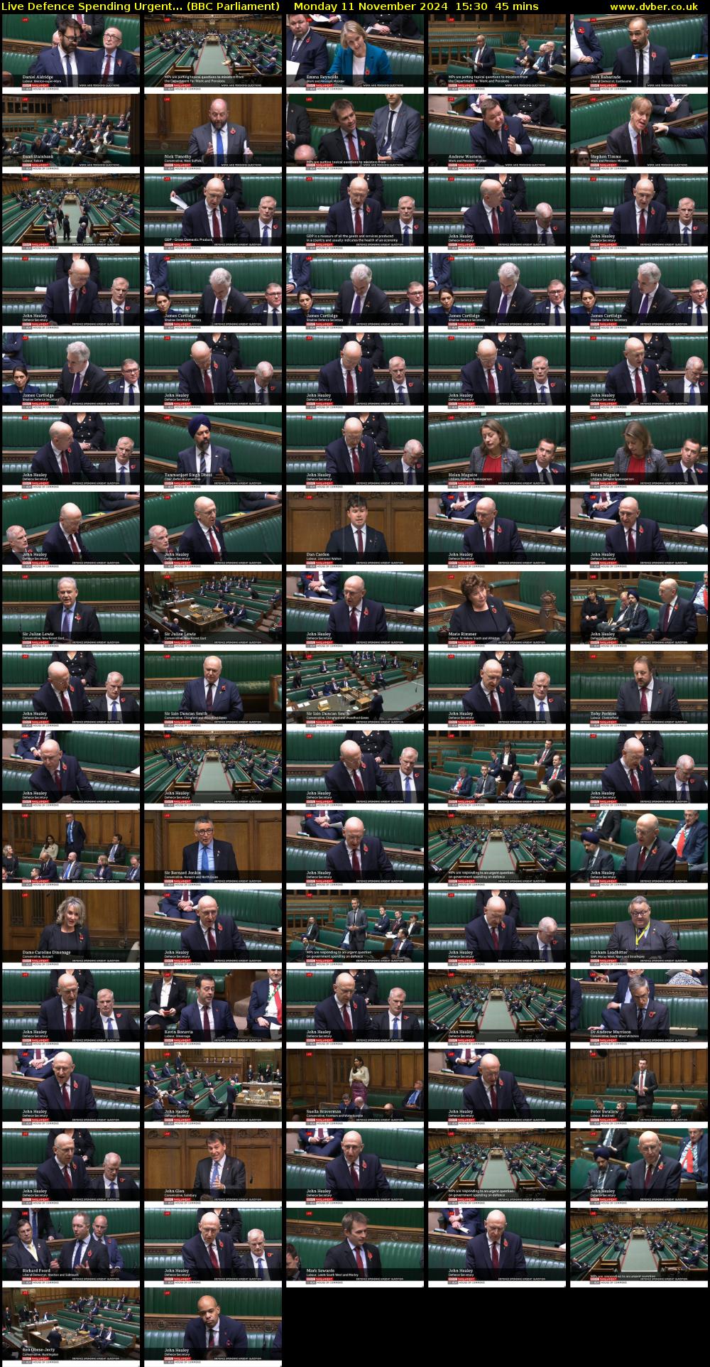 Live Defence Spending Urgent... (BBC Parliament) Monday 11 November 2024 15:30 - 16:15