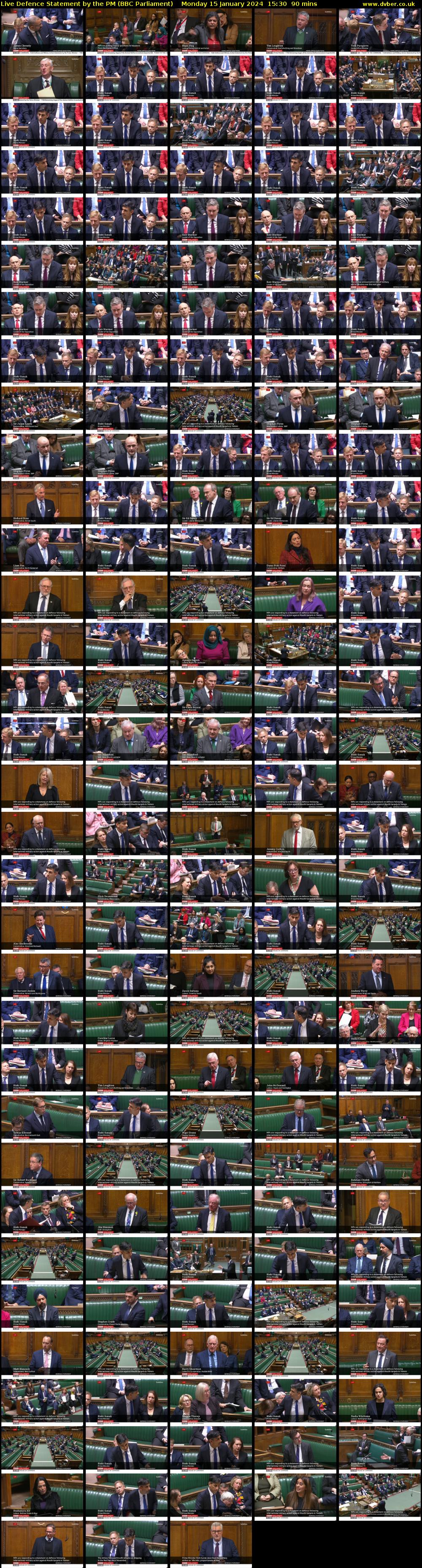 Live Defence Statement by the PM (BBC Parliament) Monday 15 January 2024 15:30 - 17:00