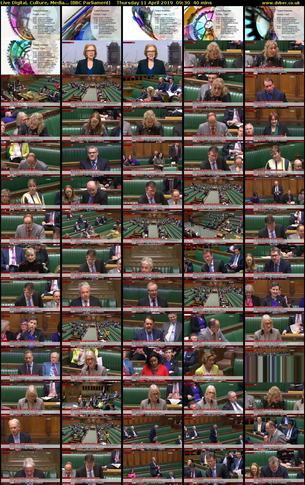 Live Digital, Culture, Media... (BBC Parliament) Thursday 11 April 2019 09:30 - 10:10