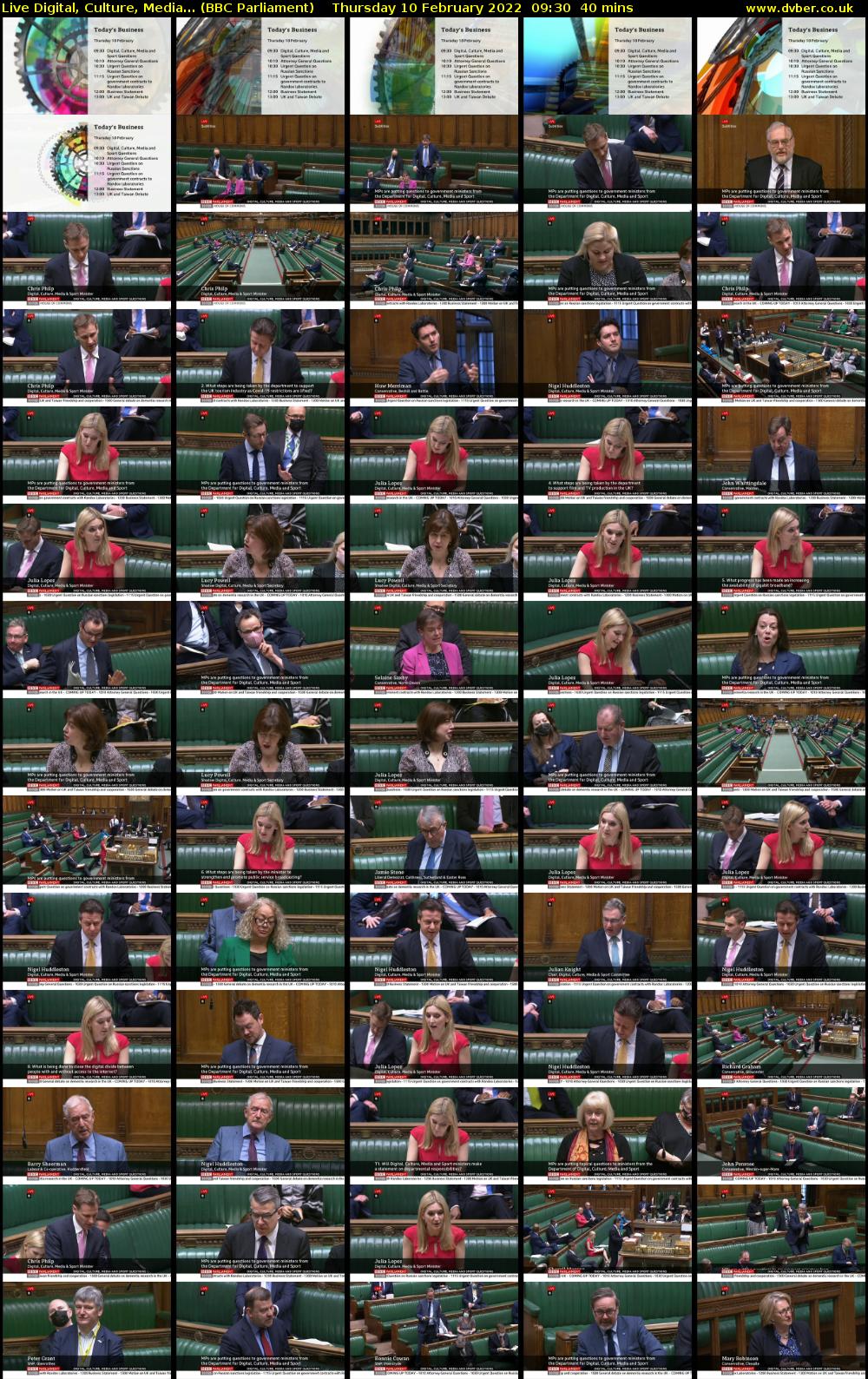 Live Digital, Culture, Media... (BBC Parliament) Thursday 10 February 2022 09:30 - 10:10