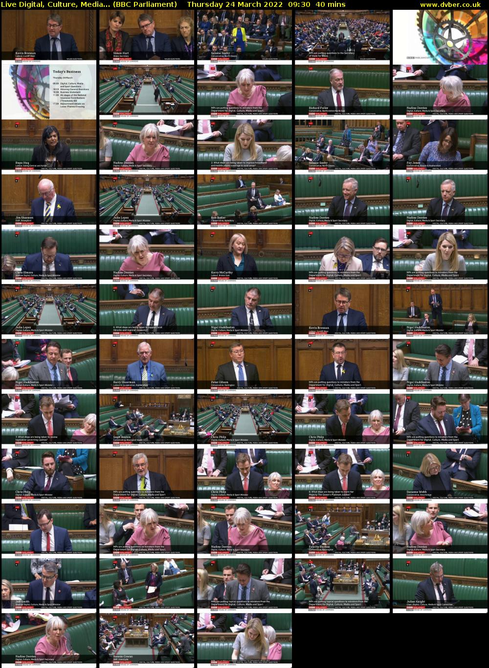 Live Digital, Culture, Media... (BBC Parliament) Thursday 24 March 2022 09:30 - 10:10