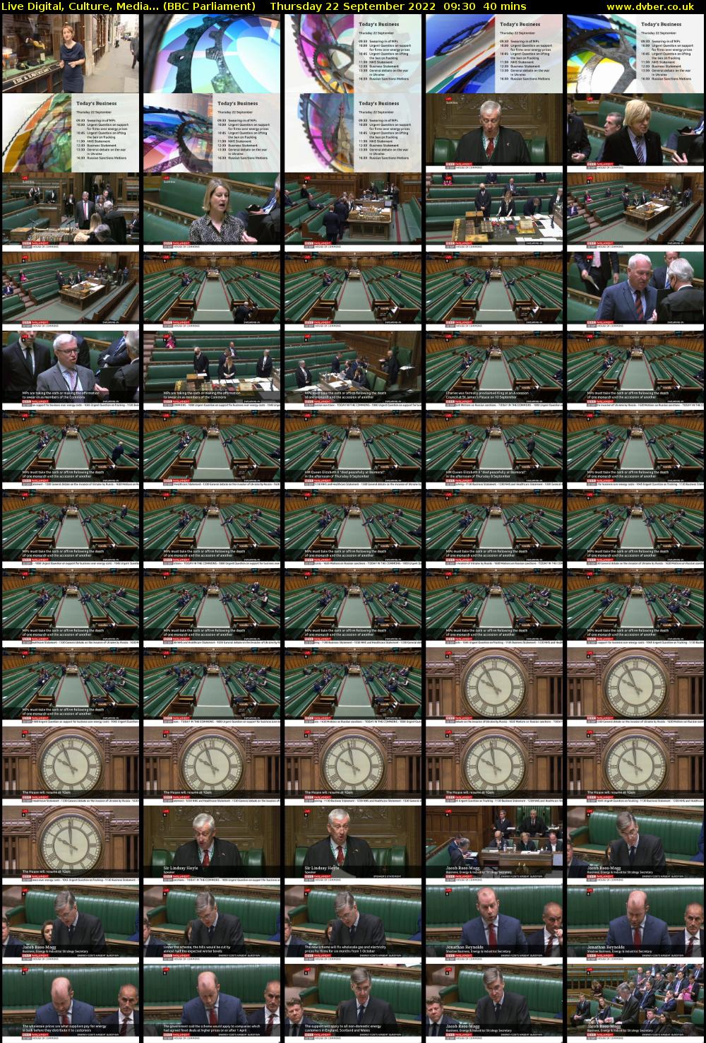 Live Digital, Culture, Media... (BBC Parliament) Thursday 22 September 2022 09:30 - 10:10