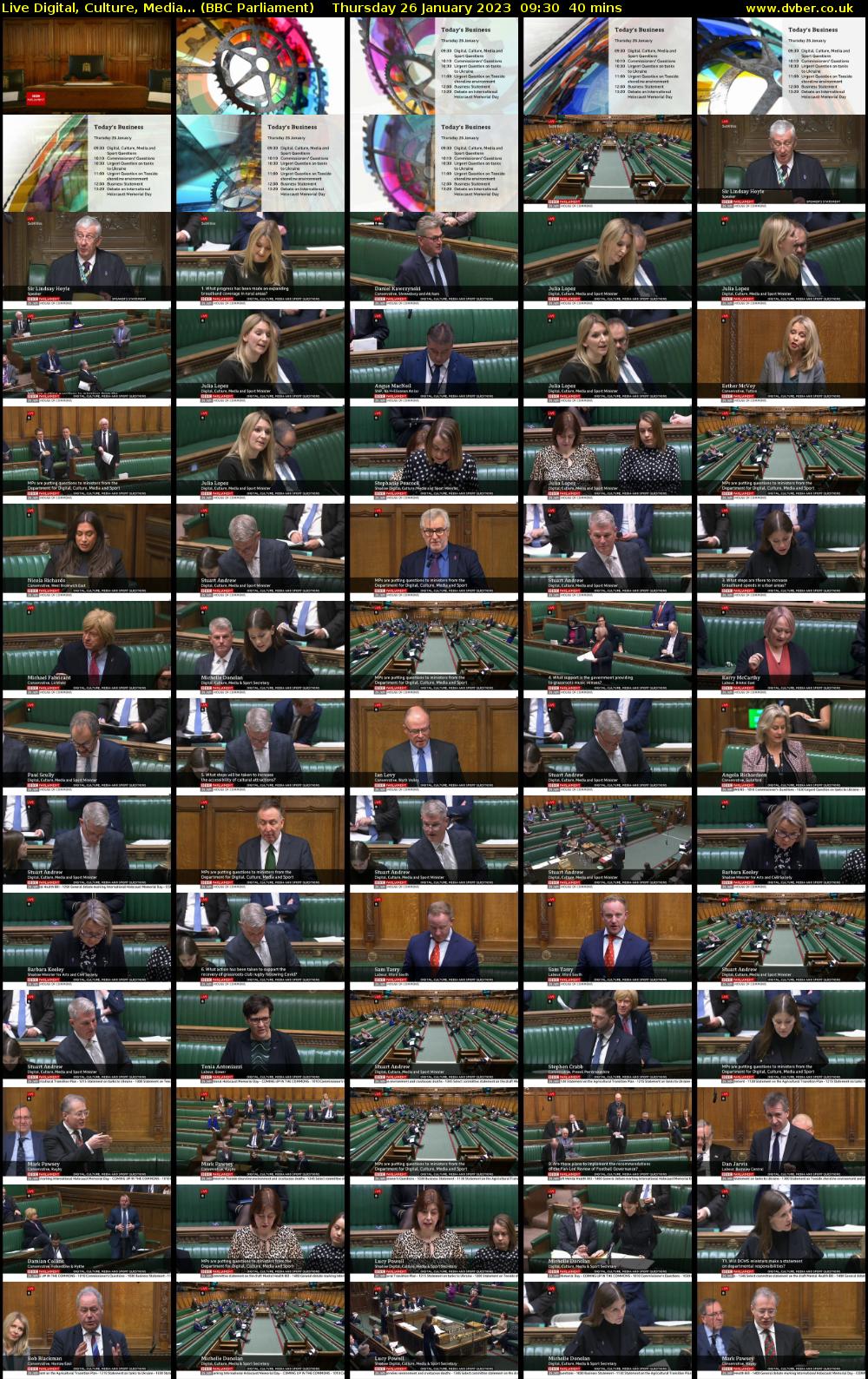 Live Digital, Culture, Media... (BBC Parliament) Thursday 26 January 2023 09:30 - 10:10