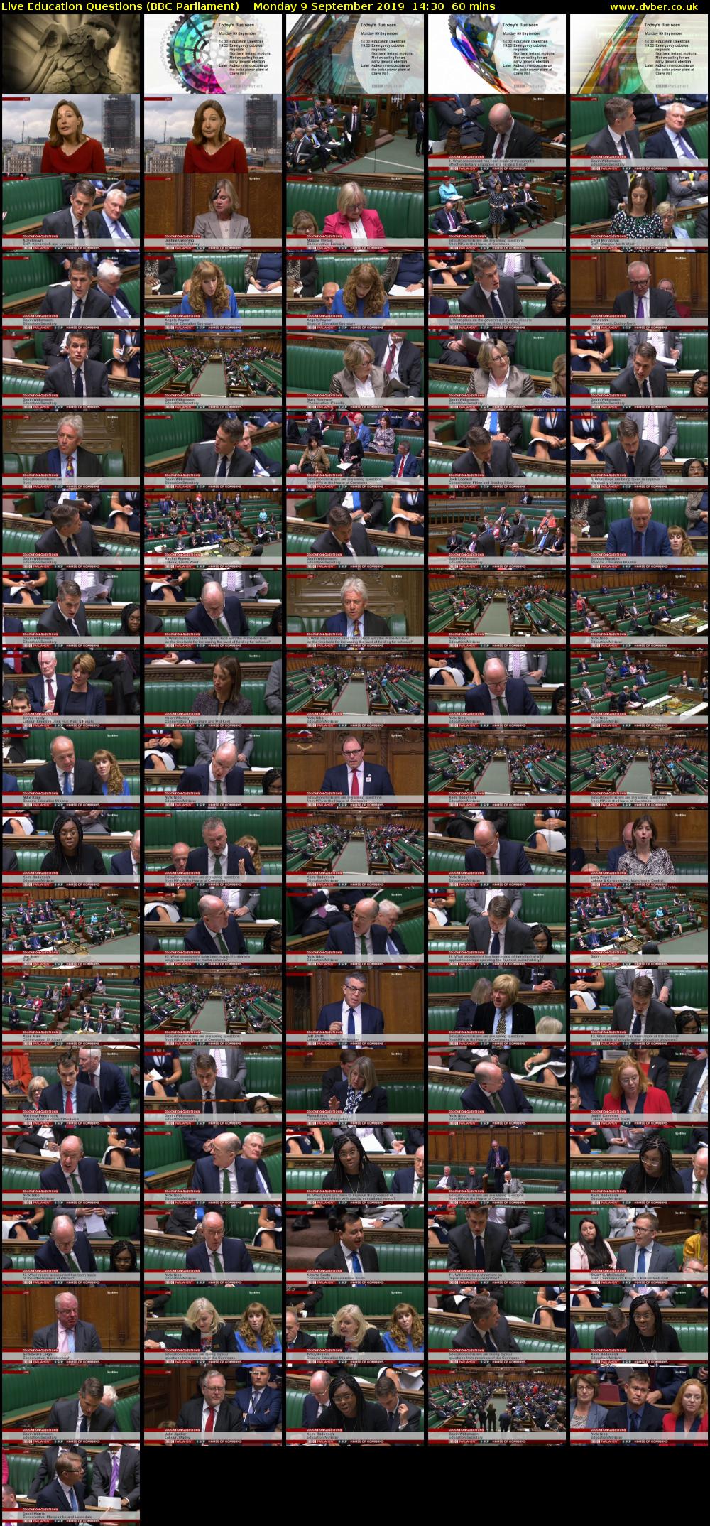 Live Education Questions (BBC Parliament) Monday 9 September 2019 14:30 - 15:30