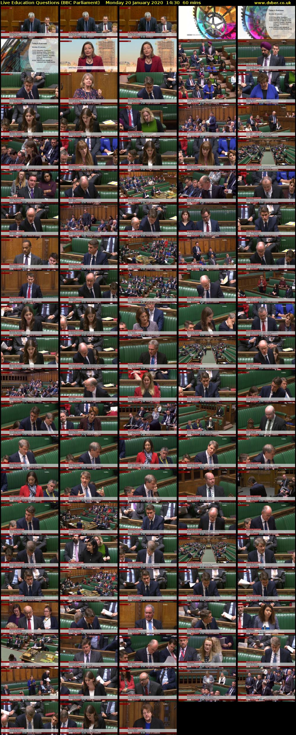 Live Education Questions (BBC Parliament) Monday 20 January 2020 14:30 - 15:30