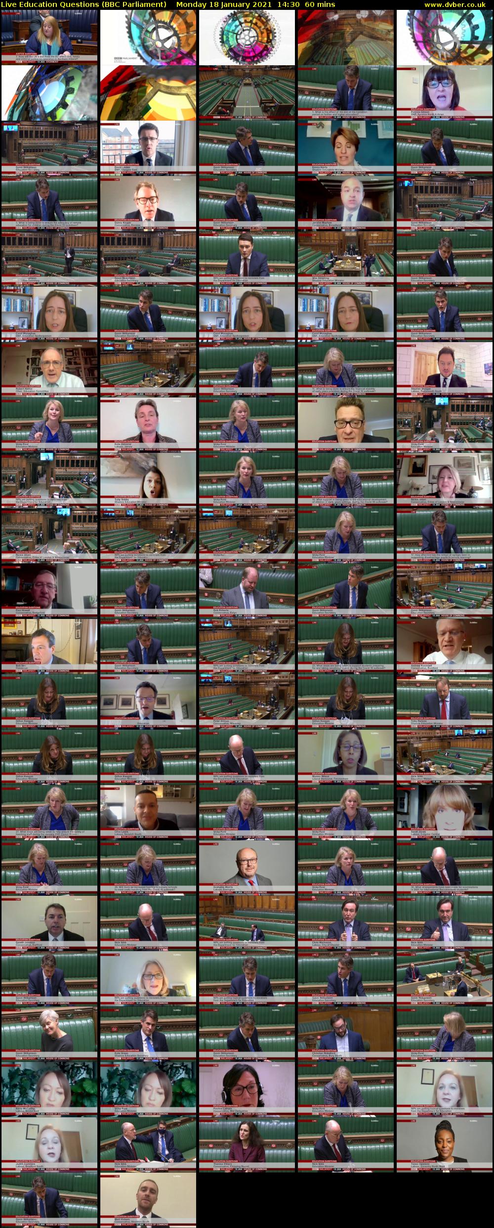 Live Education Questions (BBC Parliament) Monday 18 January 2021 14:30 - 15:30