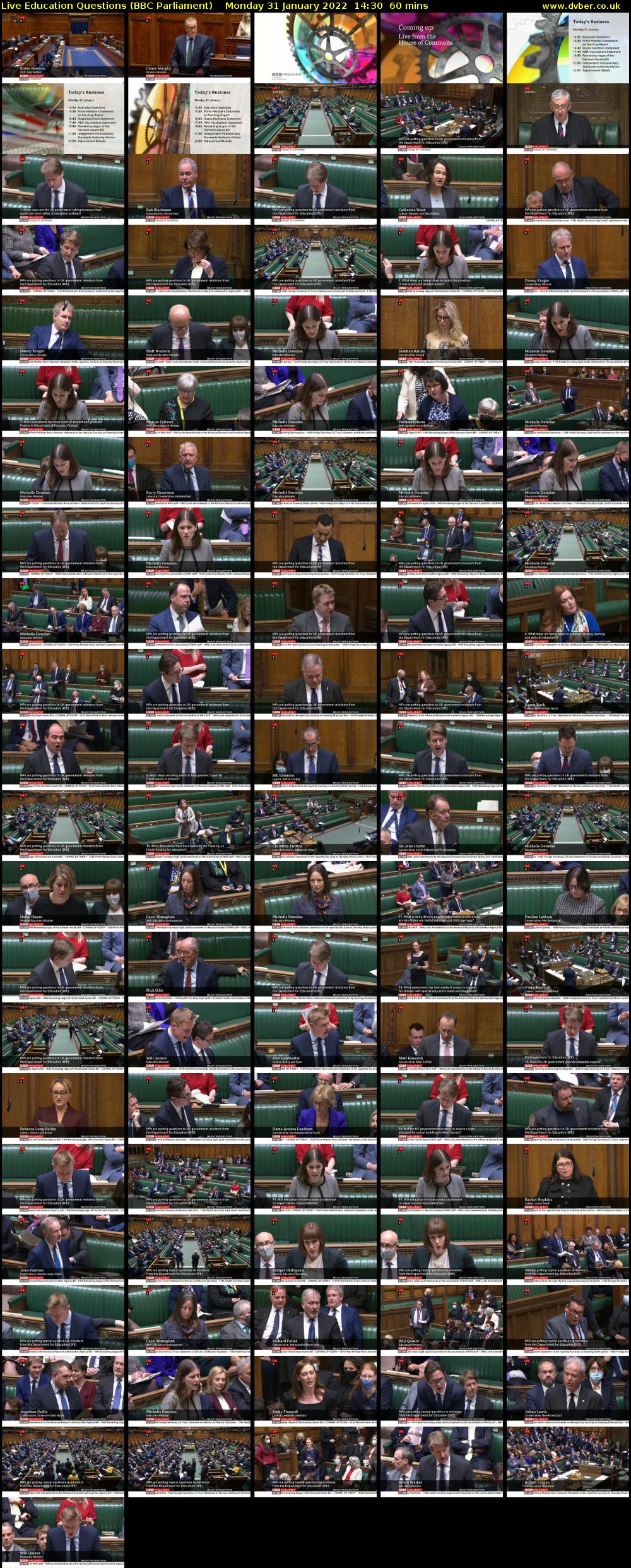 Live Education Questions (BBC Parliament) Monday 31 January 2022 14:30 - 15:30