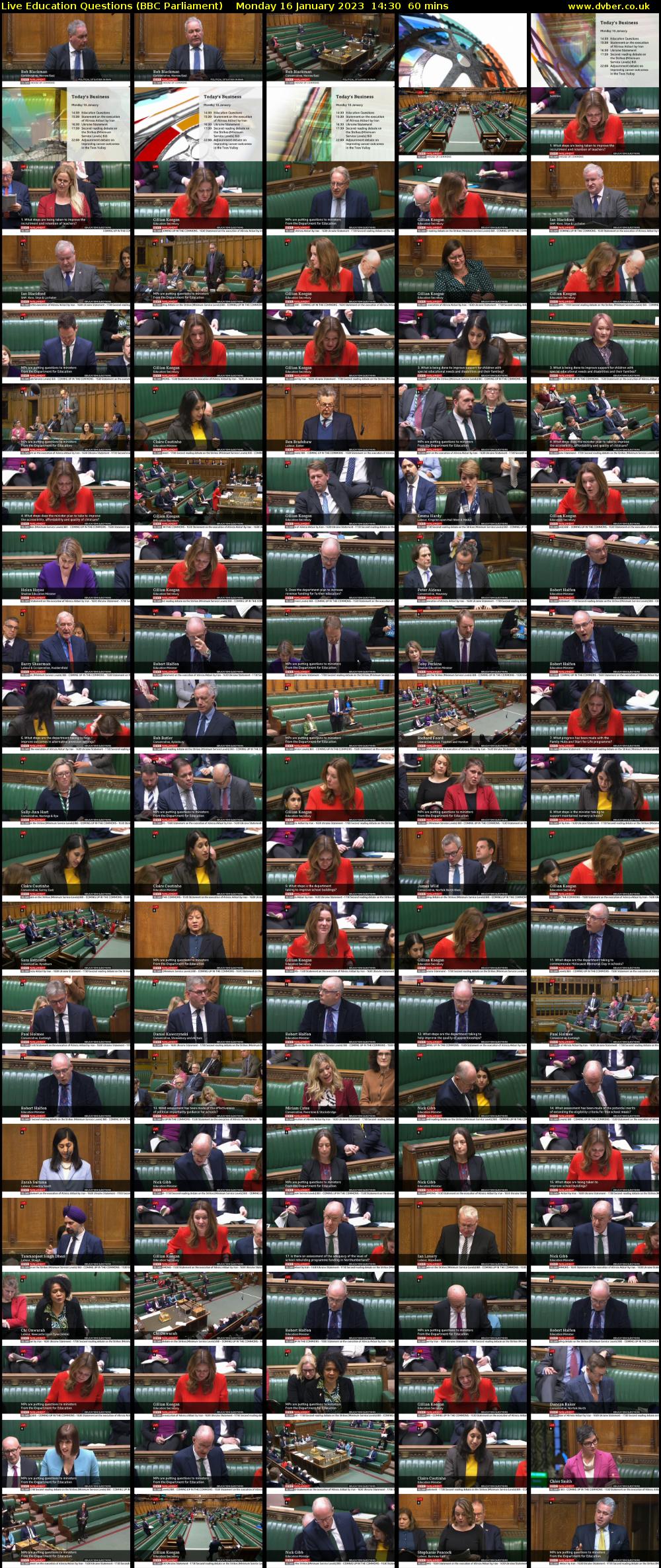 Live Education Questions (BBC Parliament) Monday 16 January 2023 14:30 - 15:30