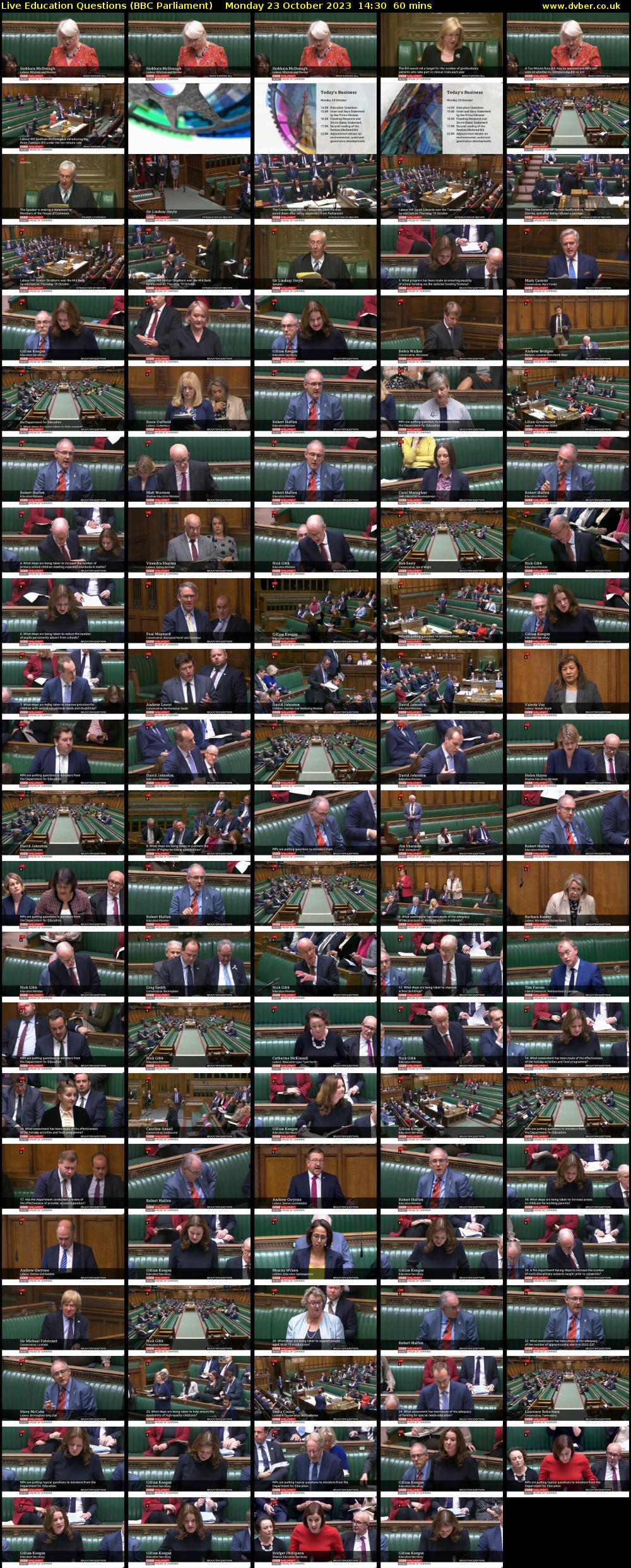 Live Education Questions (BBC Parliament) Monday 23 October 2023 14:30 - 15:30