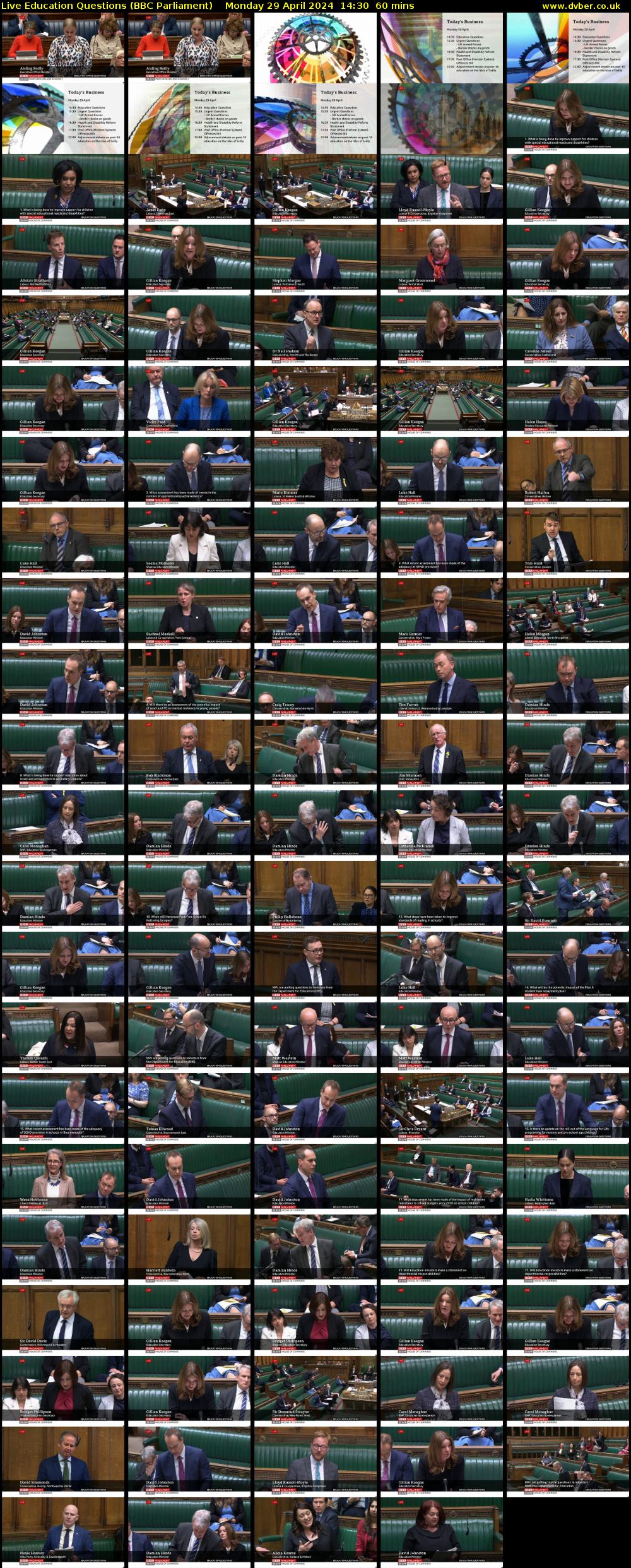 Live Education Questions (BBC Parliament) Monday 29 April 2024 14:30 - 15:30
