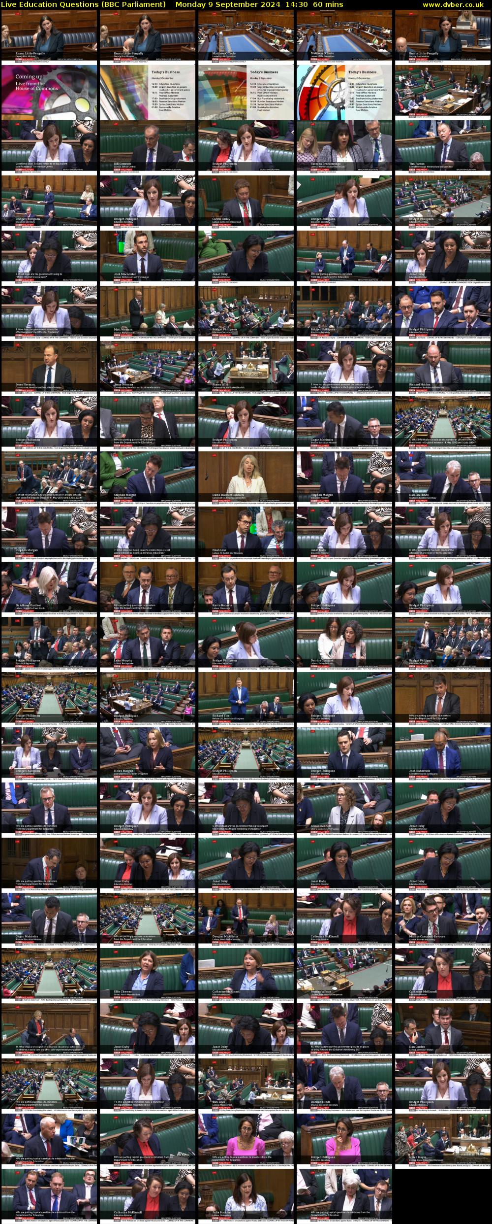 Live Education Questions (BBC Parliament) Monday 9 September 2024 14:30 - 15:30