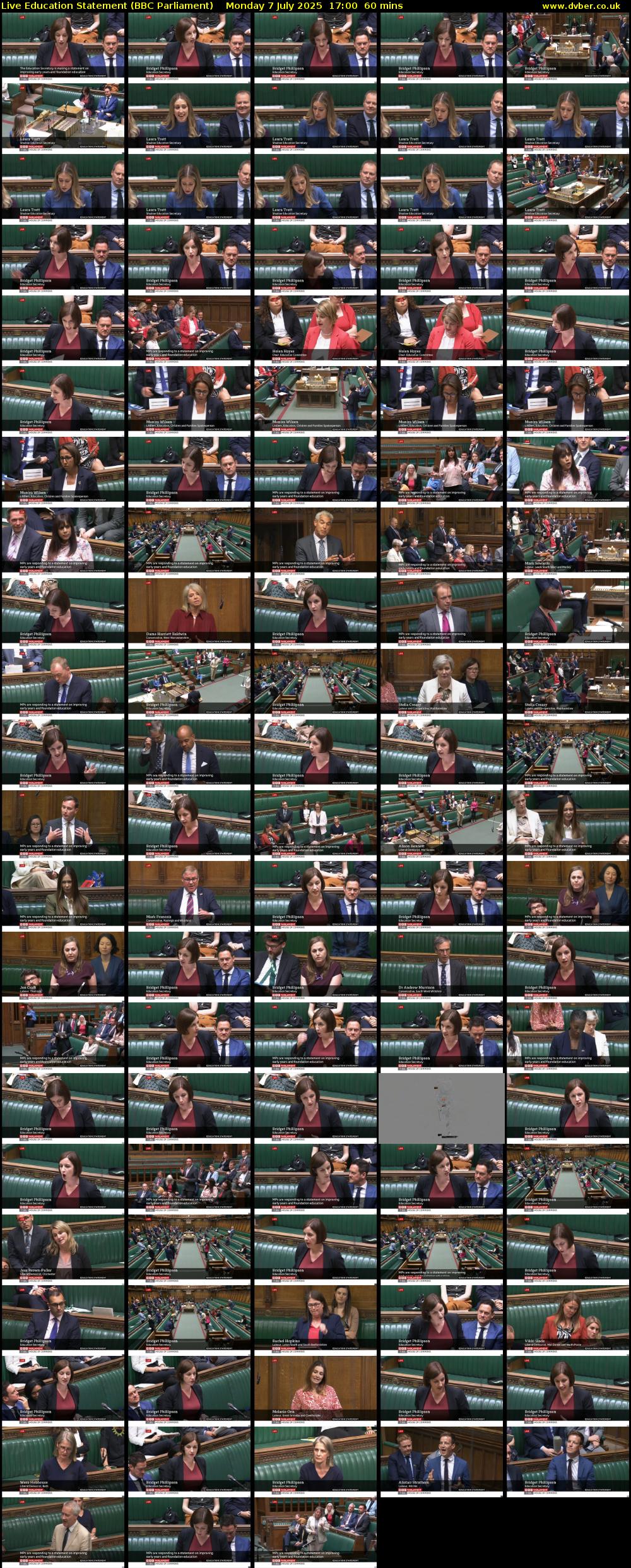 Live Education Statement (BBC Parliament) Monday 7 July 2025 17:00 - 18:00
