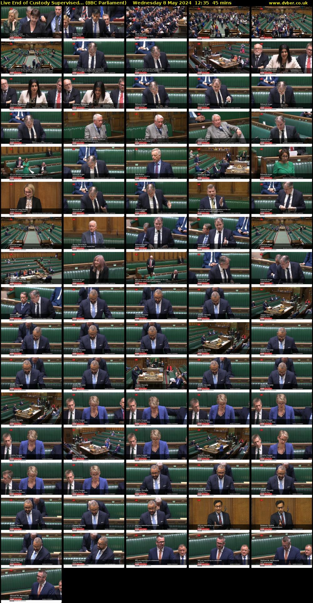 Live End of Custody Supervised... (BBC Parliament) Wednesday 8 May 2024 12:35 - 13:20