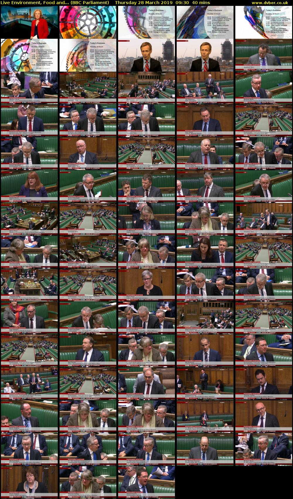 Live Environment, Food and... (BBC Parliament) Thursday 28 March 2019 09:30 - 10:10