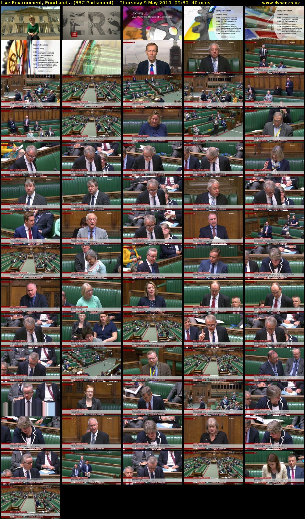 Live Environment, Food and... (BBC Parliament) Thursday 9 May 2019 09:30 - 10:10
