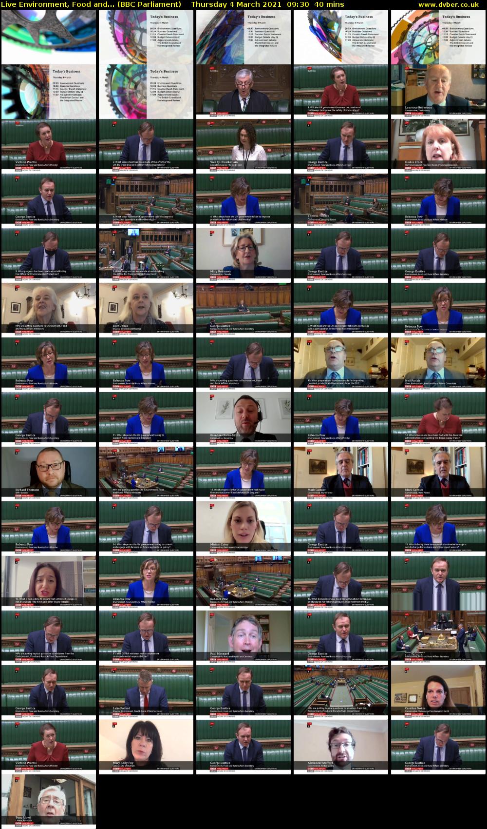 Live Environment, Food and... (BBC Parliament) Thursday 4 March 2021 09:30 - 10:10