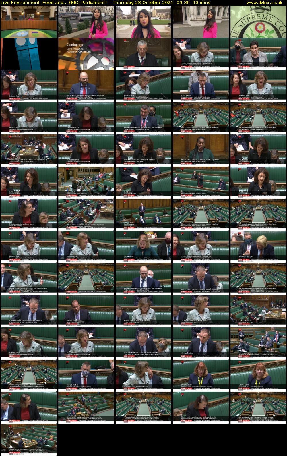 Live Environment, Food and... (BBC Parliament) Thursday 28 October 2021 09:30 - 10:10
