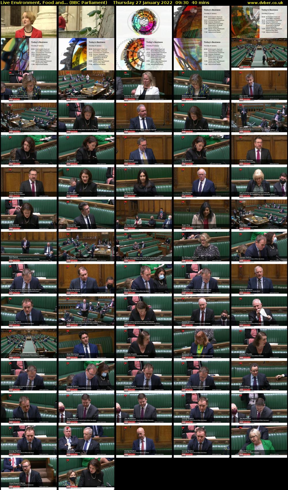 Live Environment, Food and... (BBC Parliament) Thursday 27 January 2022 09:30 - 10:10
