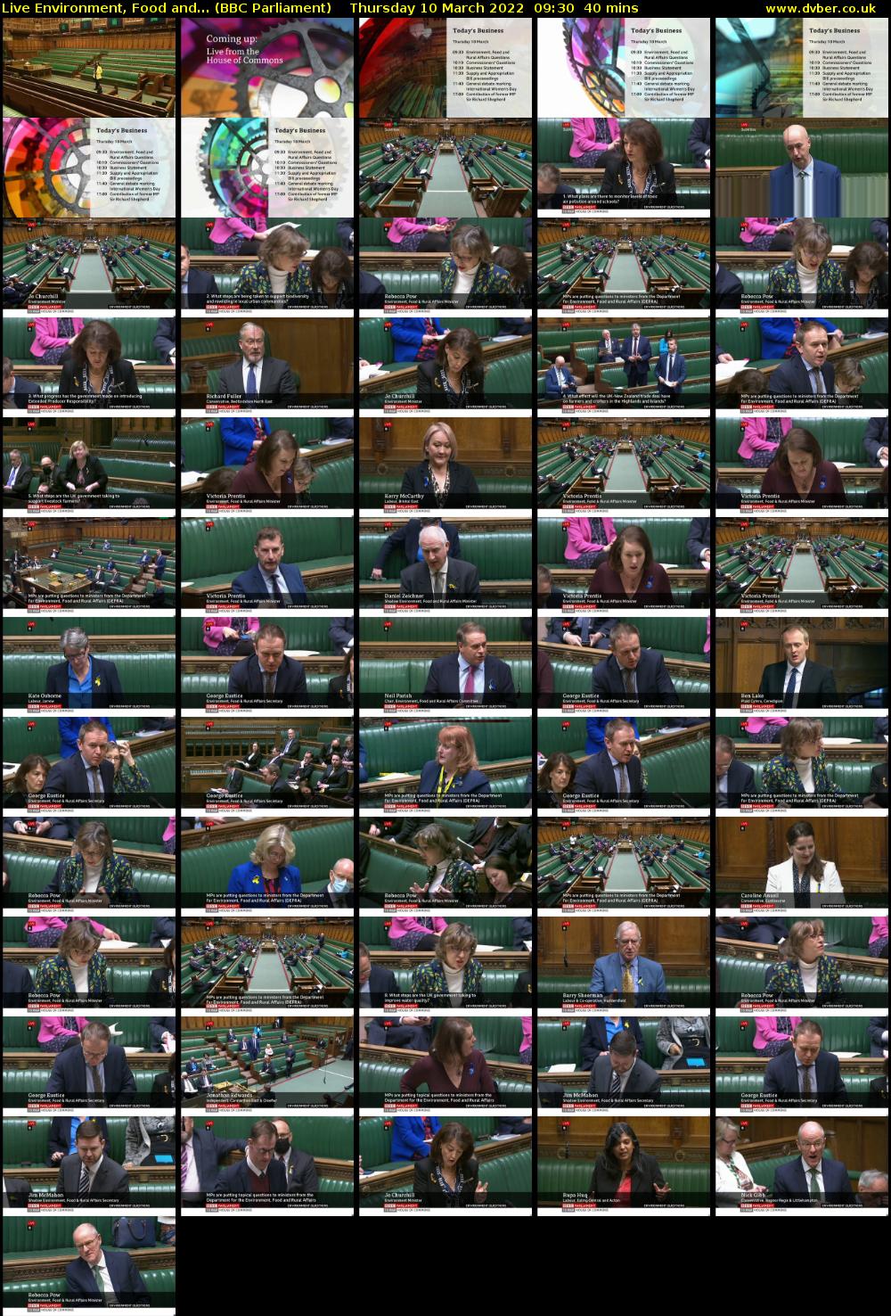 Live Environment, Food and... (BBC Parliament) Thursday 10 March 2022 09:30 - 10:10