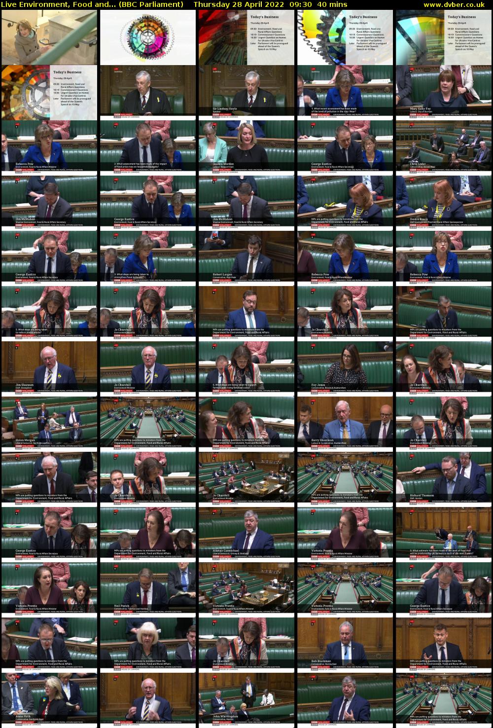 Live Environment, Food and... (BBC Parliament) Thursday 28 April 2022 09:30 - 10:10