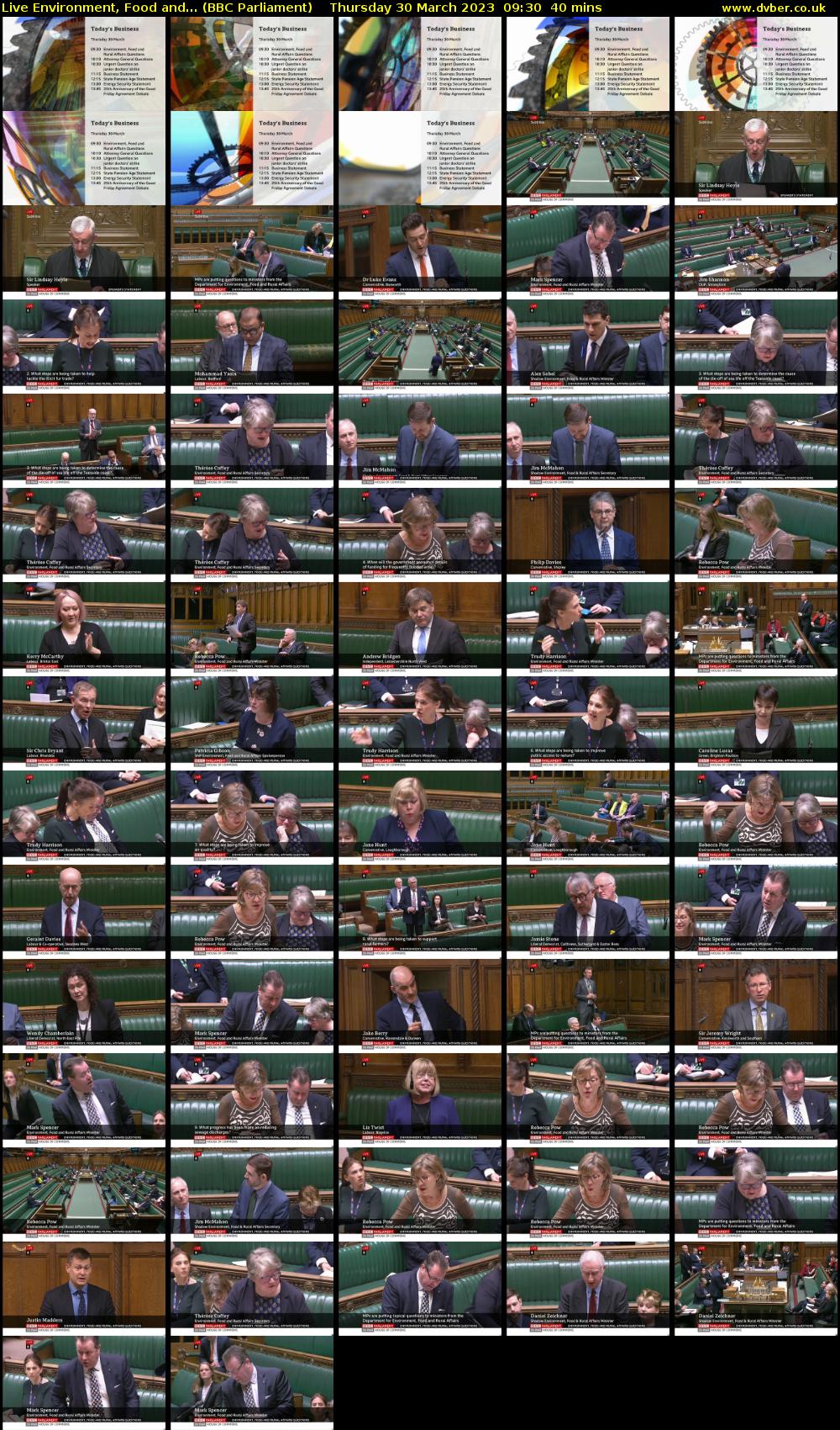 Live Environment, Food and... (BBC Parliament) Thursday 30 March 2023 09:30 - 10:10